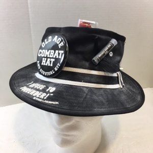 Laid Back Old Timers Association Bucket Cotton Hat Adult Medium Black Novelty